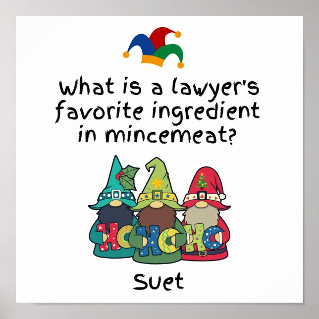 Amusing Mincemeat Lawyer Joke Poster (Framsidan)