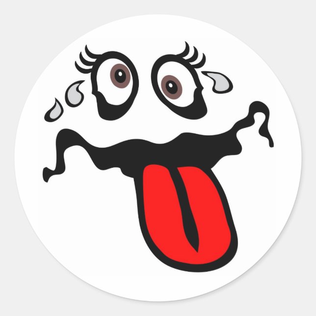 Amusing Tecknade figurer Runt Klistermärke (Framsida)