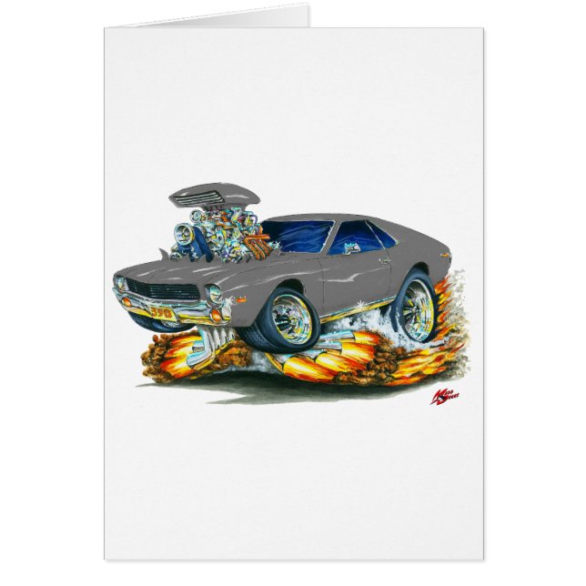 AMX-grå färgbil Hälsningskort (Framsidan)