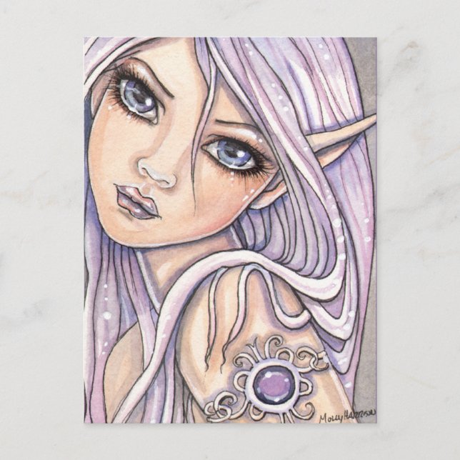 Amy Ametyst Fairy Postcard av Molly Harrison Vykort (Framsida)