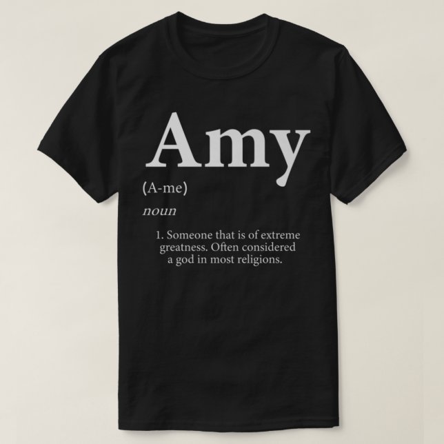 Amy Cute Definition Personlig Namn Gift T Shirt (Design framsida)