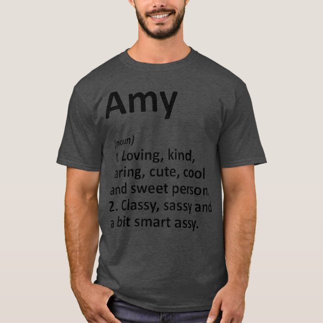 AMY Definition Personalized Name Funny Birthday T Shirt (Framsida)