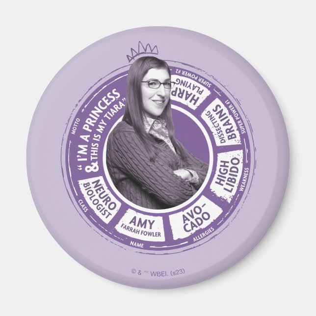 Amy Farrah Fowler Info Graphic Magnet (Framsidan)