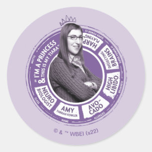 Amy Farrah Fowler Info Graphic Runt Klistermärke
