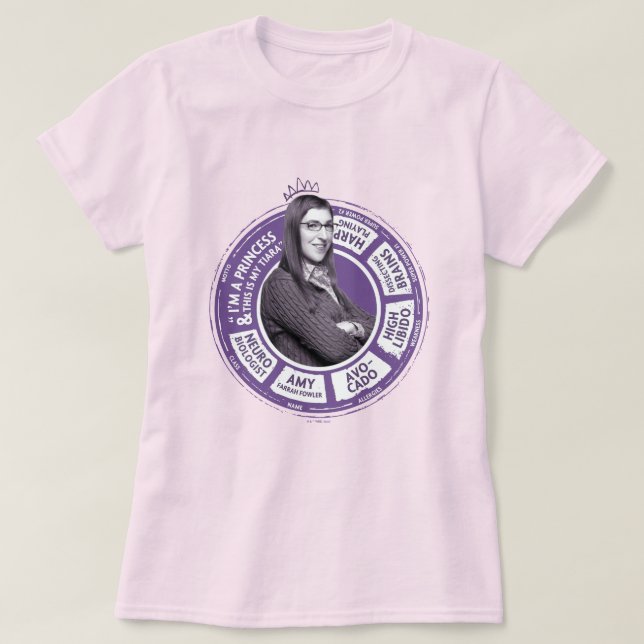 Amy Farrah Fowler Info Graphic T Shirt (Design framsida)