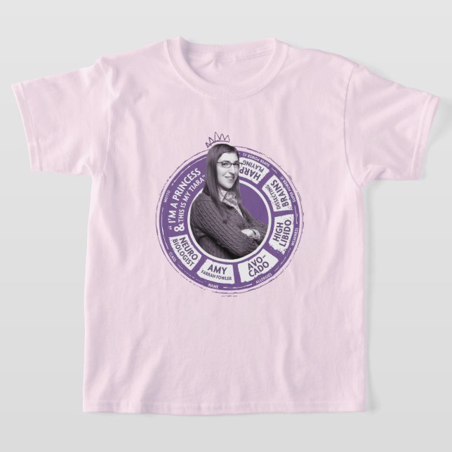 Amy Farrah Fowler Info Graphic T Shirt (Laydown)