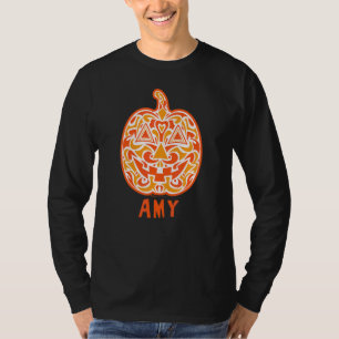 Amy Halloween Socker Skalle Design T Shirt