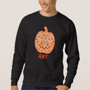 Amy Halloween Socker Skalle Lång Ärmad Tröja