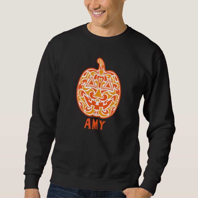 Amy Halloween Socker Skalle Lång Ärmad Tröja (Framsida)