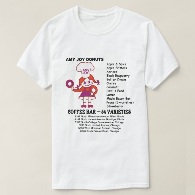 Amy Joy Donut Shops of Illinois T Shirt (Design framsida)