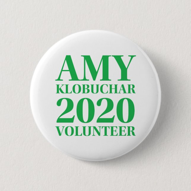 Amy Klobuchar Volunteer 2 tums Round Button Knapp (Framsida)