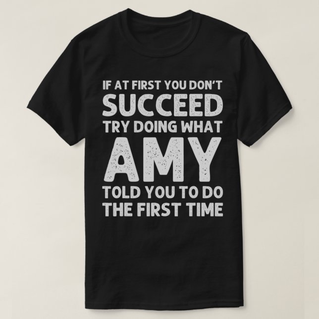AMY Name Personalized Birthday Funny Christmas Jok T Shirt (Design framsida)