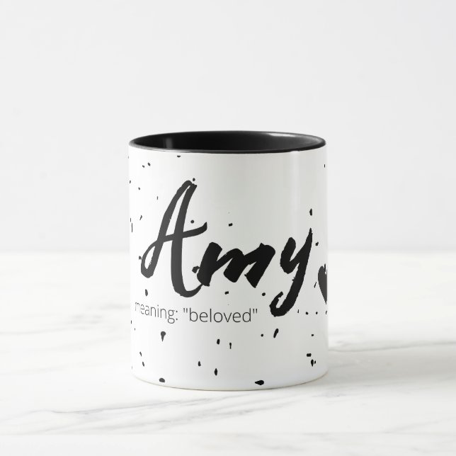 Amy Namn betyder Womens Mugg Minimal Black White (Center)