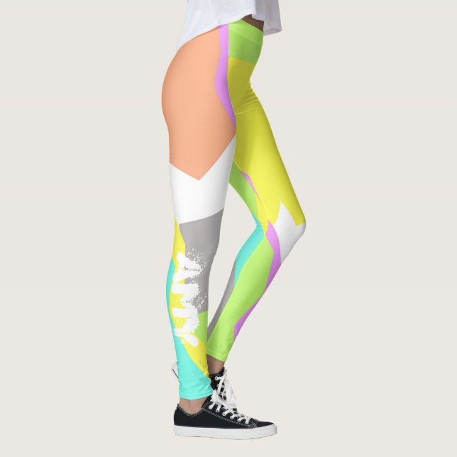 Amy Pastel Färger Positive Vibes Leggings (Höger)