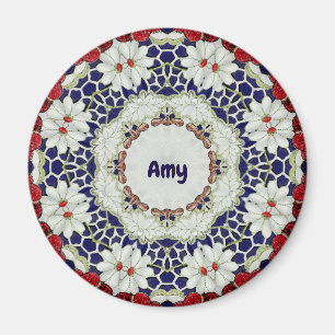 AMY ~ Personlig Påsk Mönster Fractal ~ Magnet
