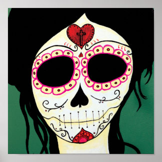 Amy Sugar Skull Skeleton Skriv ut Poster