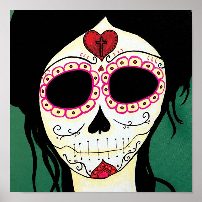 Amy Sugar Skull Skeleton Skriv ut Poster (Framsidan)