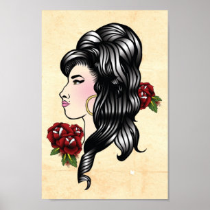Amy Traditional Tattoo Skriv ut Poster