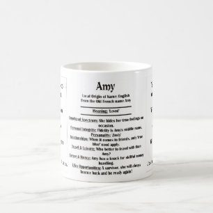 Amy, ursprung och det menande och ditt foto kaffemugg