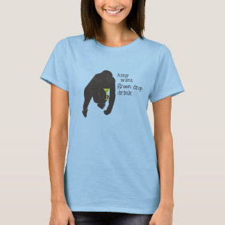 Amyen önskar grönt tappar drinken t shirt