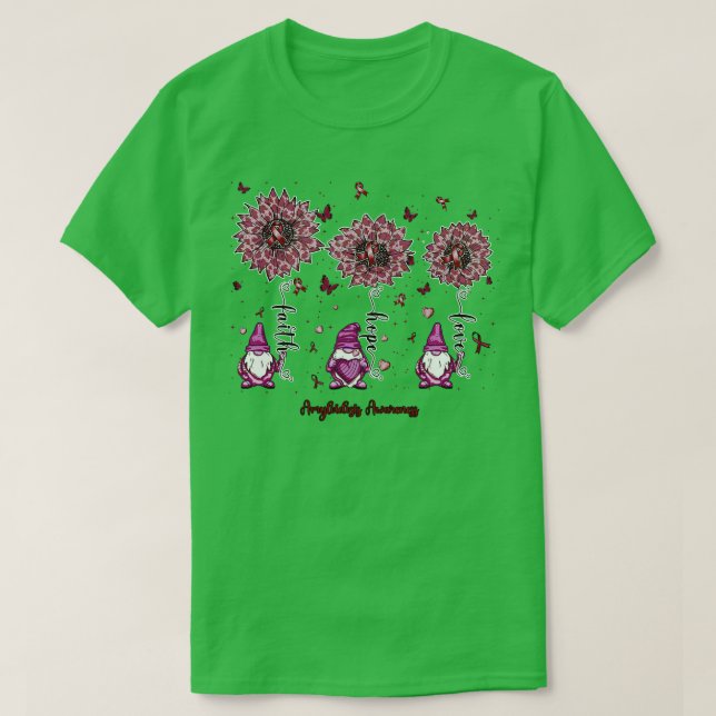 Amyloidos Awareness gnome-trosblomma T Shirt (Design framsida)