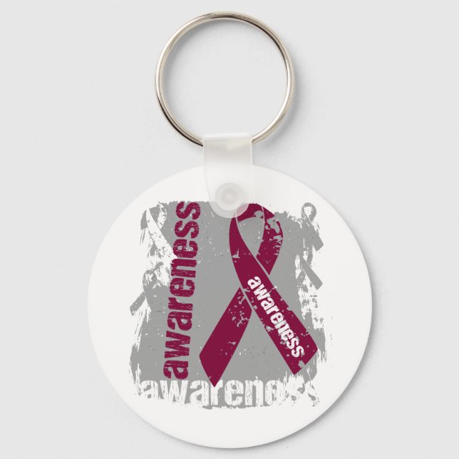 Amyloidos Awareness Grunge Ribbon Nyckelring (Framsida)