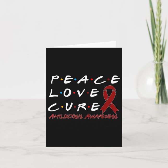 Amyloidos Awareness Peace Kärlek Cure Kort (Framsida)