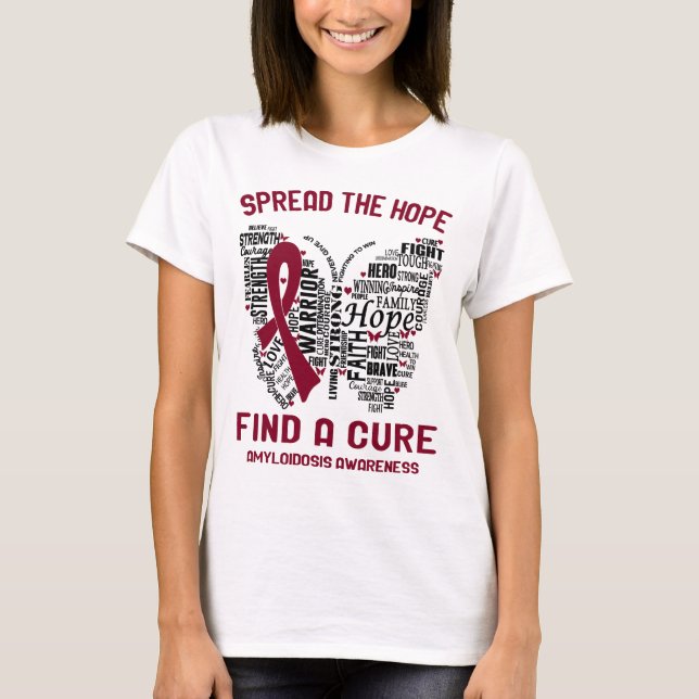 Amyloidos Awareness Ribbon Support Gifts T Shirt (Framsida)