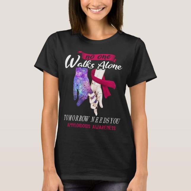 Amyloidos Awareness Ribbon Support Gifts T Shirt (Framsida)