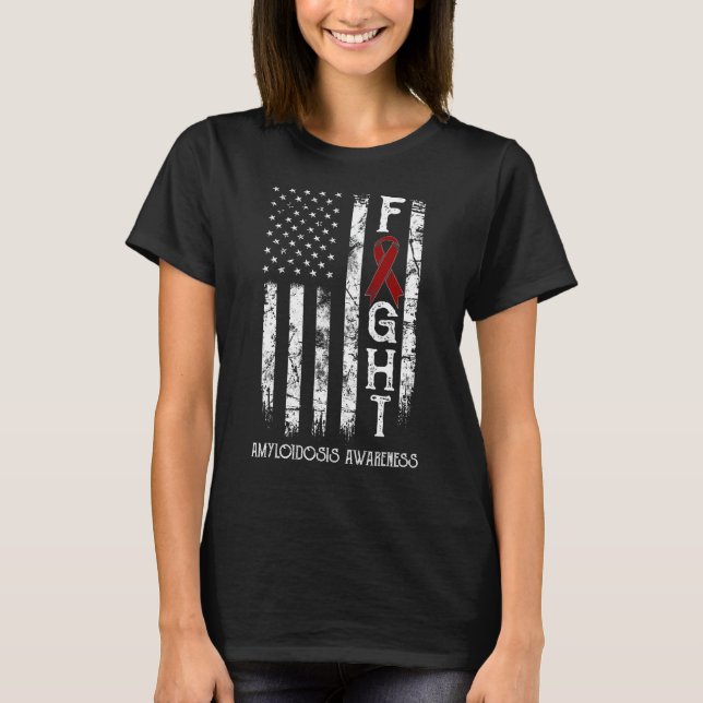 Amyloidos Warrior US Flagga T Shirt (Framsida)