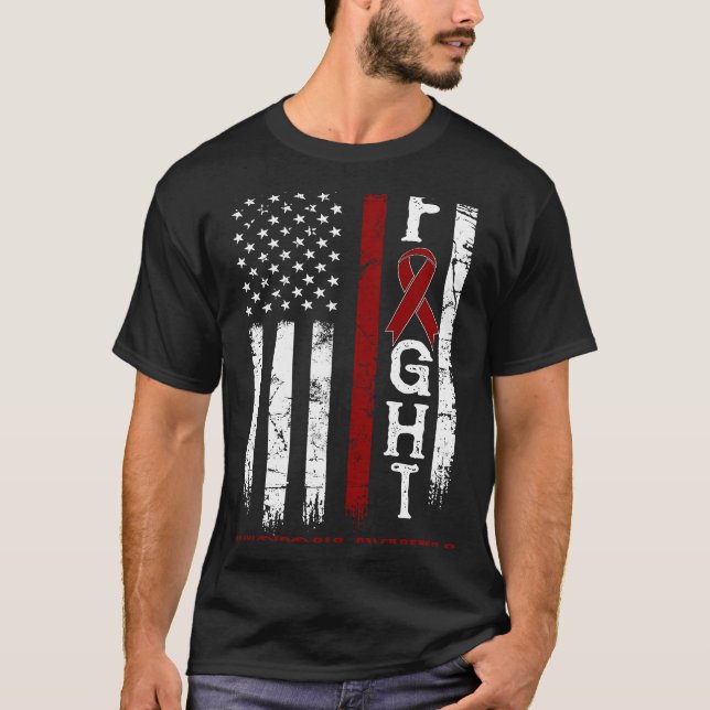 Amyloidos Warrior US Flagga T Shirt (Framsida)