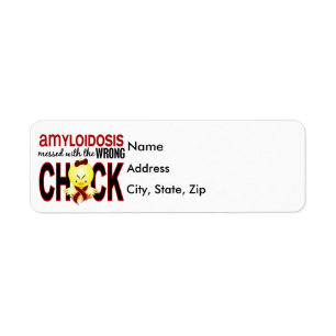 Amyloidosis röra med den fla chicken returadress etikett