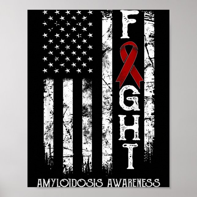 Amyloidoskrigare amerikansk flagga Illustration Poster (Framsidan)