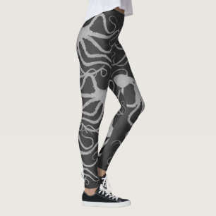 Amys bläckfiskgrå färg på grå färg - damaske leggings