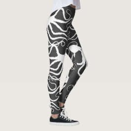 Amys bläckfiskvit på grå färg - damasker leggings