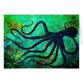 Amy's Octopus - 7 tum x 5 tum Art Card Hälsningskort