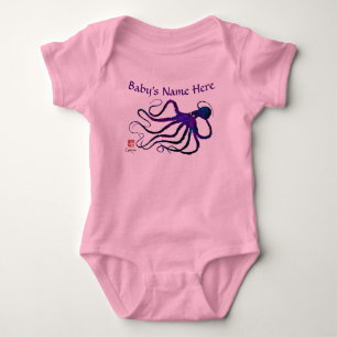 Amy's Octopus In Lila - Baby Bodykostym T-shirt