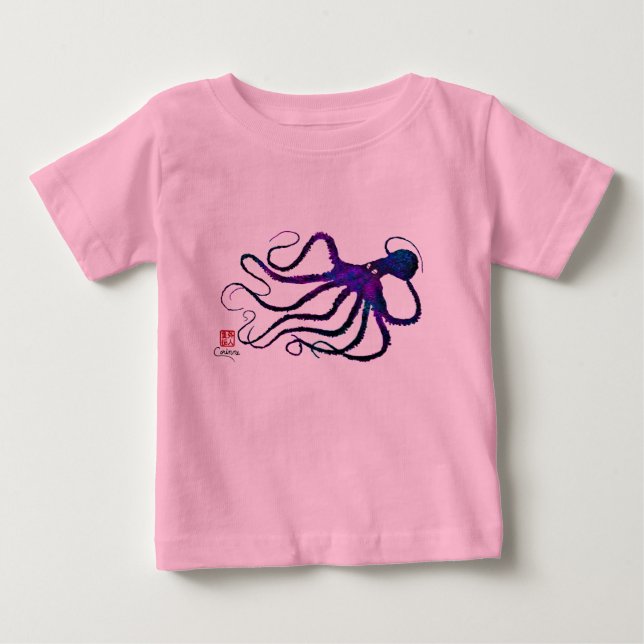 Amy's Octopus In Lila - Baby Tutu Bodykostym T Shirt (Framsida)