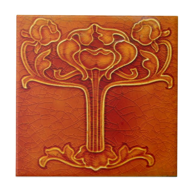 AN005 Art nouveau Reproduction Antique Tile Kakelplatta (Framsidan)