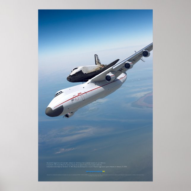 An-225 Mriya: Himmelsk jätte och Buran-affisch Poster (Framsidan)