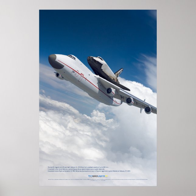 An-225 Mriya och Buran Shuttle-flygning Poster (Framsidan)