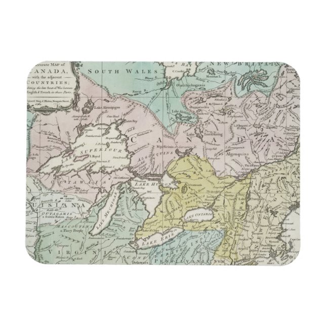 An Accurate Karta of Canada, 1761 Magnet (Horisontell)