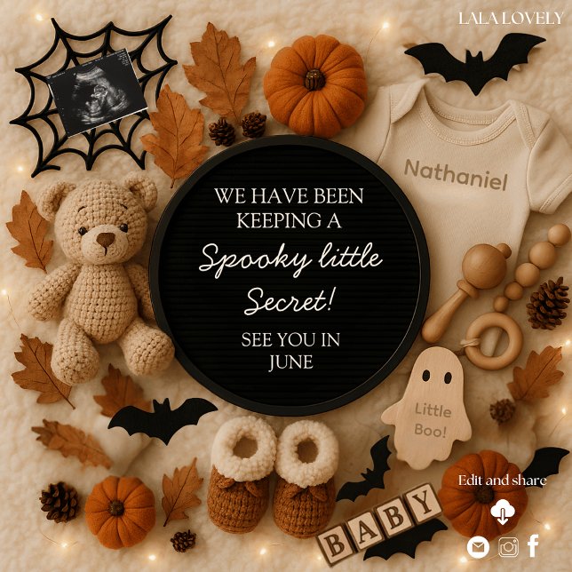 An adorable cozy fall pregnancy announcement  inbjudningar (Skapare uppladdad)