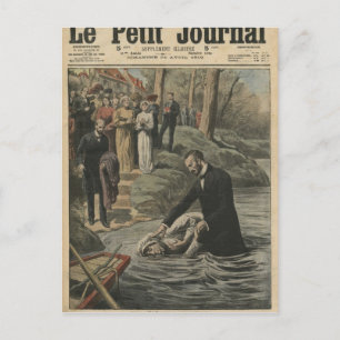 An Adventist baptism in La Marne Vykort