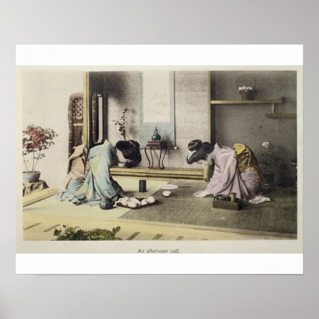 An Aeftermiddag Call, c.1880 (handalbumen av färga Poster (Framsidan)