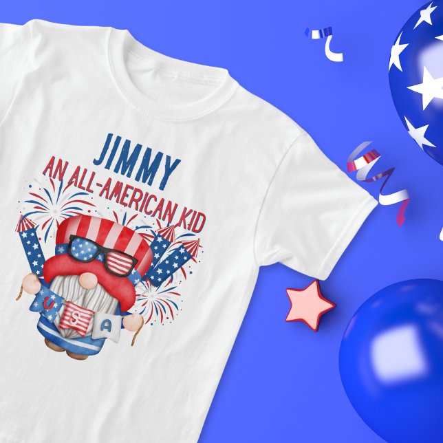 "An All-American Kid" Gnome-Personlig T Shirt (Skapare uppladdad)