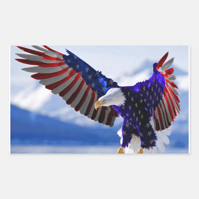 An American Eagle Rektangulärt Klistermärke (Framsida)