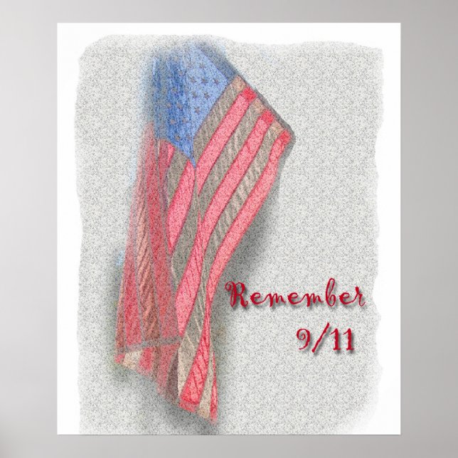 An American flag poster with "Remember 9/11" (Framsidan)