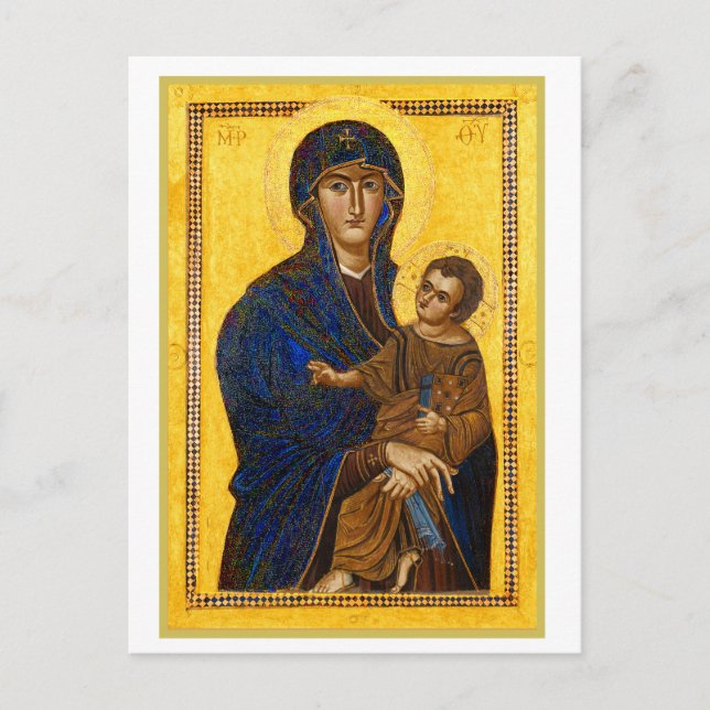 An Ancient Madonna and Child Holiday Christmas  Vykort (Framsida)