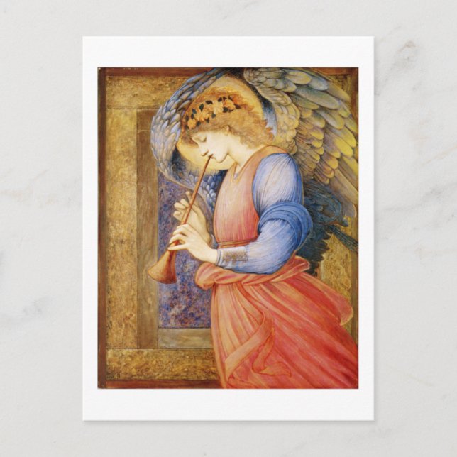 An Angel spelar en Flageolet - Edward Burne-Jones Vykort (Framsida)